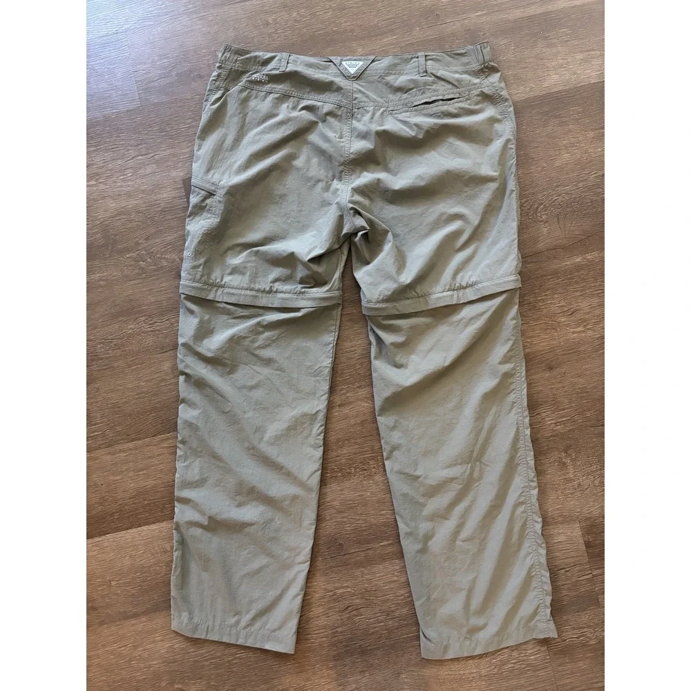 Columbia PFG‎ Pants Omni Shade Performance Fishing Gear Convertible Size XL Tan